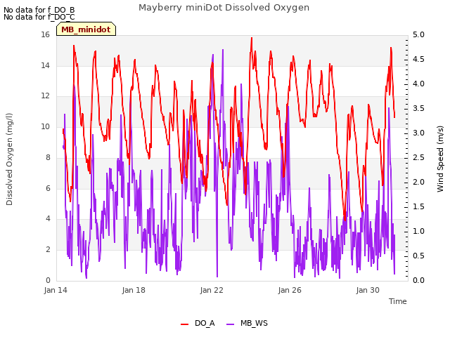 Explore the graph:Mayberry miniDot Dissolved Oxygen in a new window