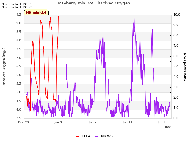 Explore the graph:Mayberry miniDot Dissolved Oxygen in a new window