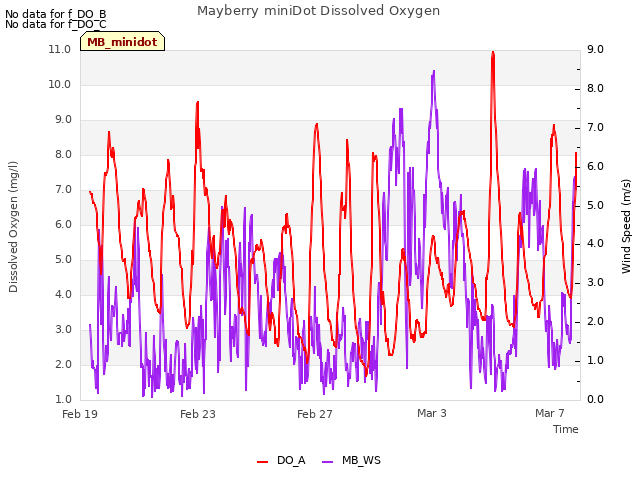 Explore the graph:Mayberry miniDot Dissolved Oxygen in a new window