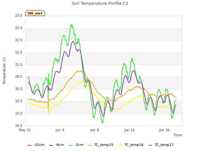 Explore the graph:Soil Temperature Profile C2 in a new window