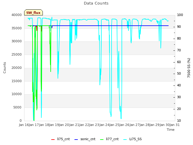 plot of Data Counts