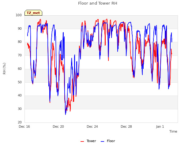 Explore the graph:Floor and Tower RH in a new window