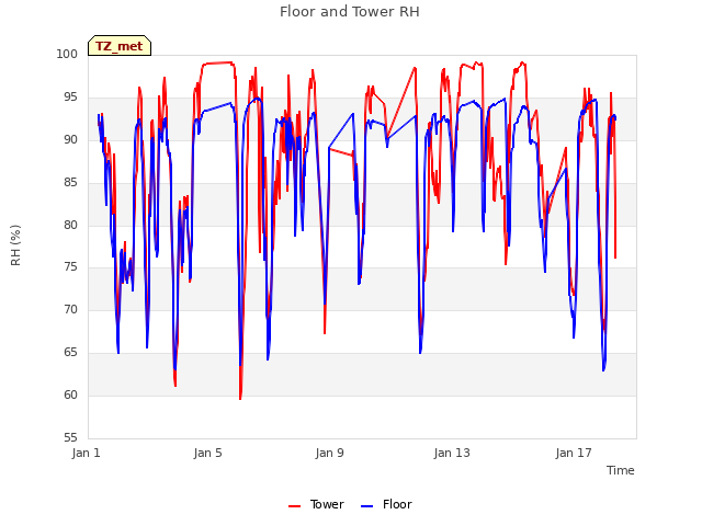 Explore the graph:Floor and Tower RH in a new window