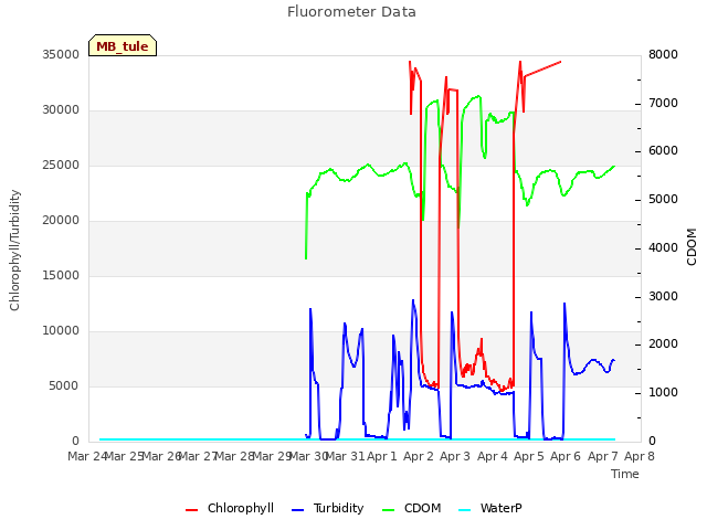 plot of Fluorometer Data