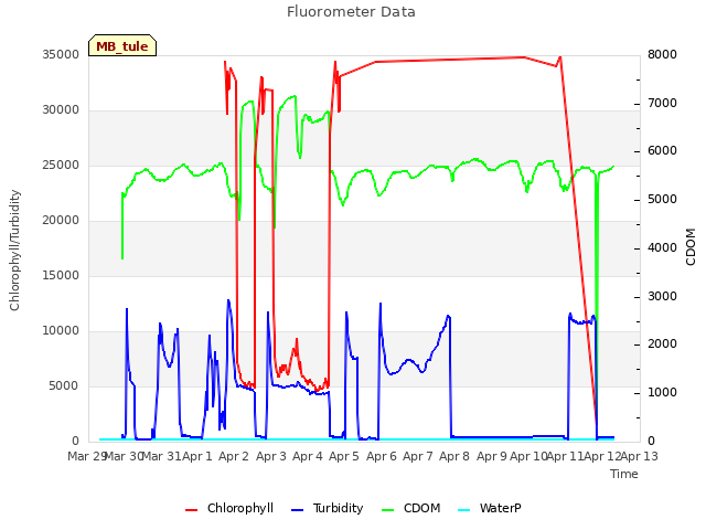 plot of Fluorometer Data