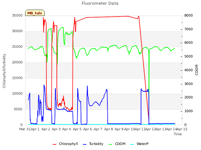 plot of Fluorometer Data