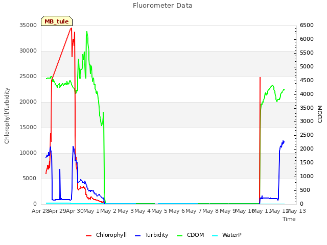 plot of Fluorometer Data