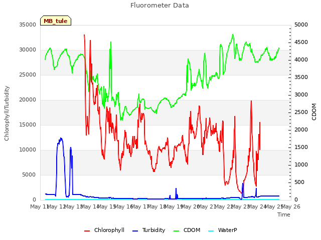 plot of Fluorometer Data