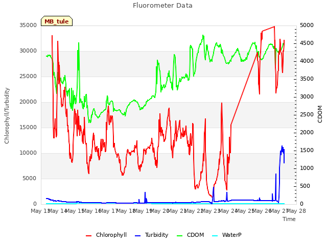 plot of Fluorometer Data