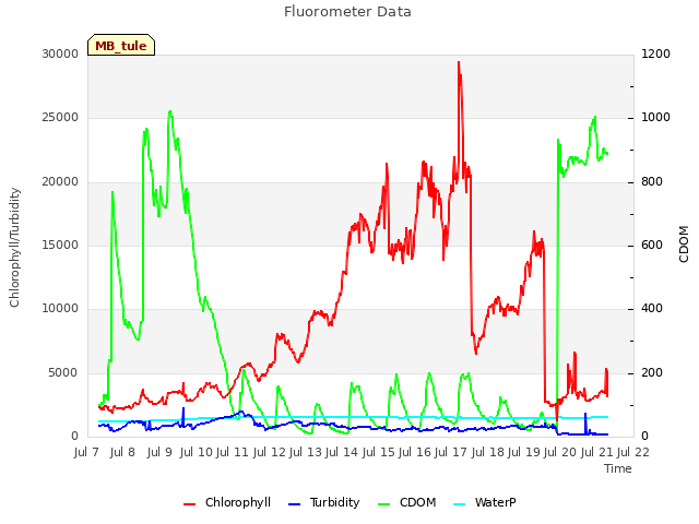 plot of Fluorometer Data