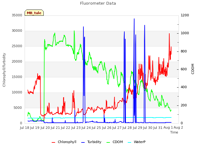 plot of Fluorometer Data