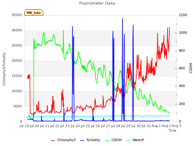 plot of Fluorometer Data