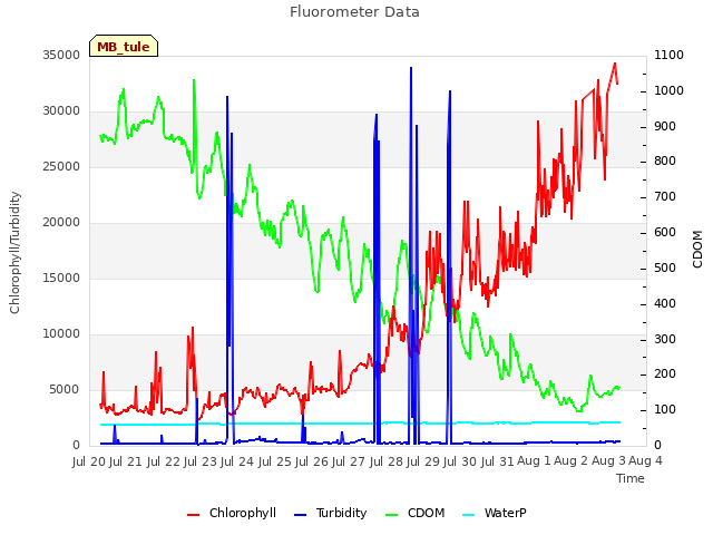 plot of Fluorometer Data