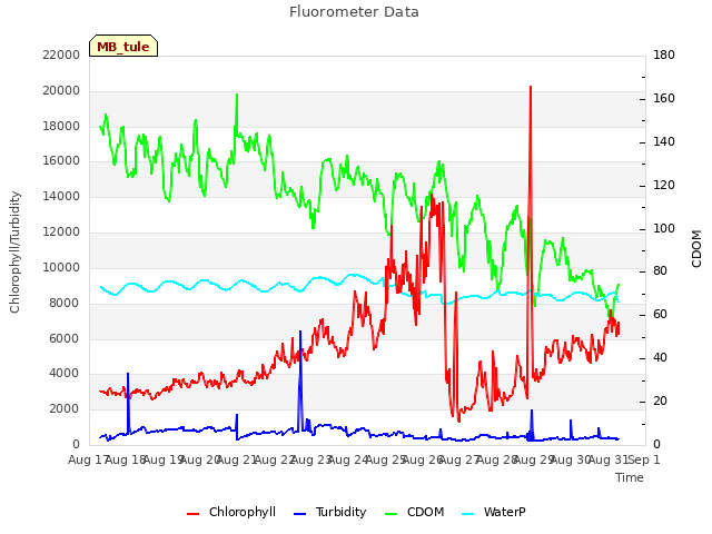 plot of Fluorometer Data