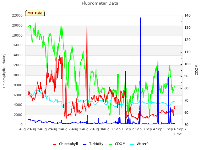 plot of Fluorometer Data