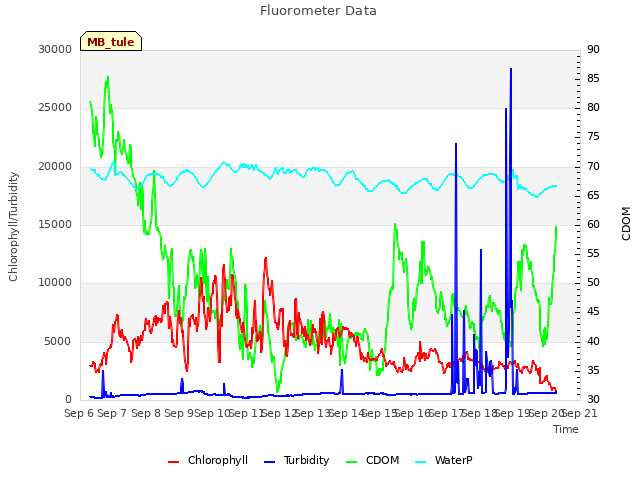 plot of Fluorometer Data