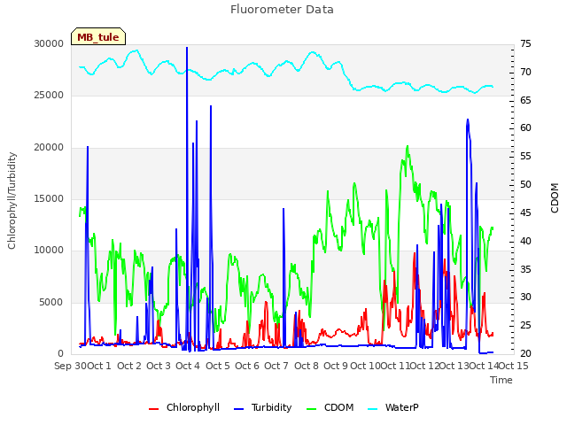 plot of Fluorometer Data