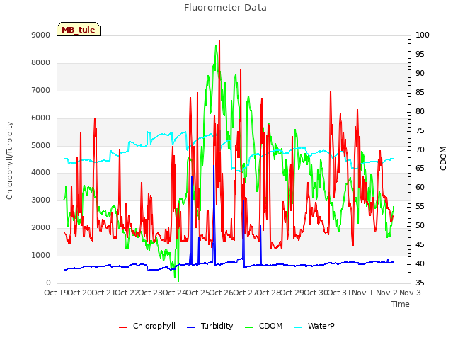 plot of Fluorometer Data