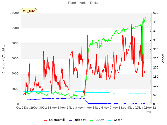 plot of Fluorometer Data