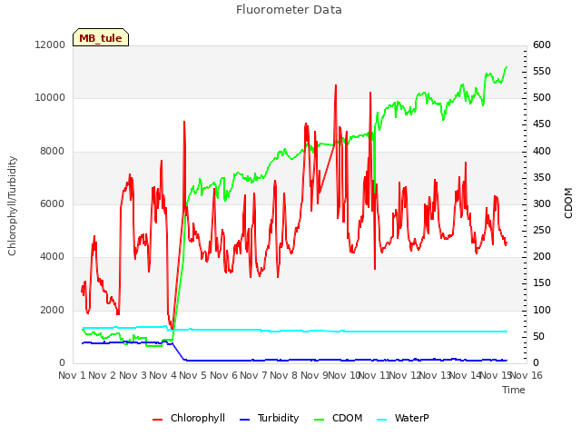 plot of Fluorometer Data