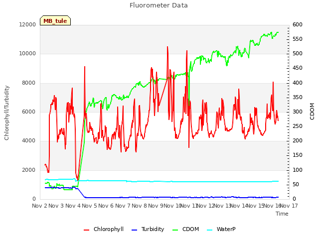 plot of Fluorometer Data