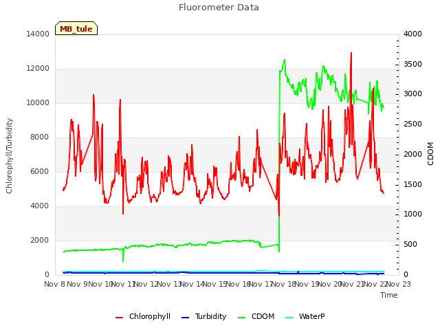 plot of Fluorometer Data