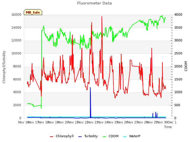 plot of Fluorometer Data