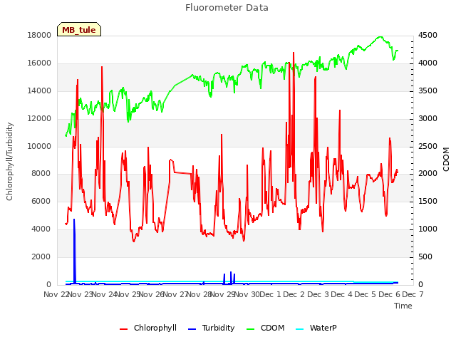 plot of Fluorometer Data