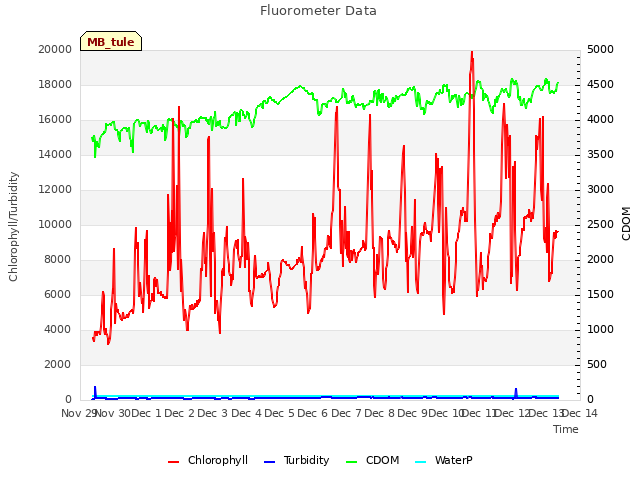 plot of Fluorometer Data