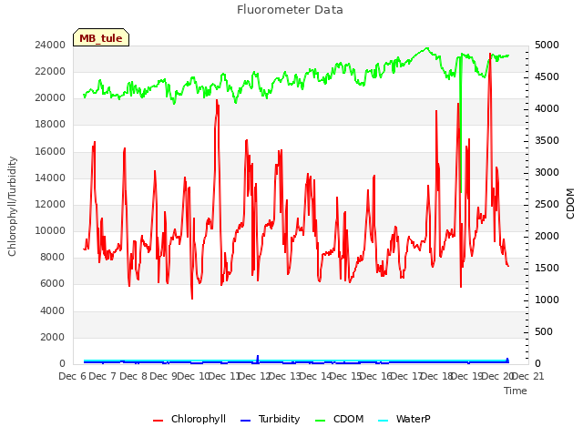 plot of Fluorometer Data