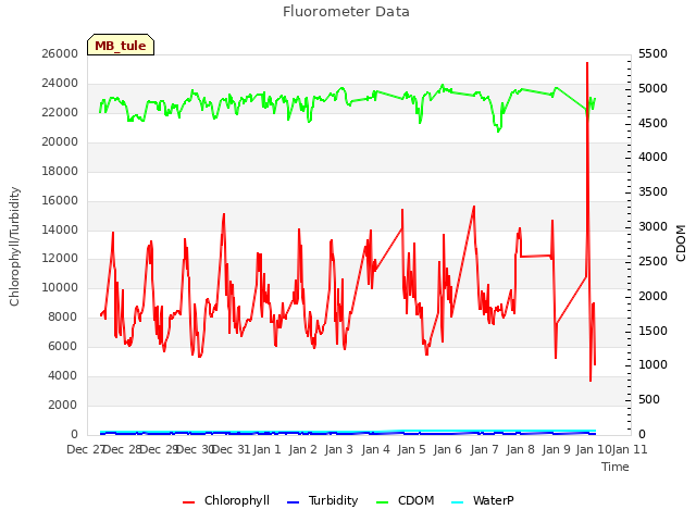 plot of Fluorometer Data