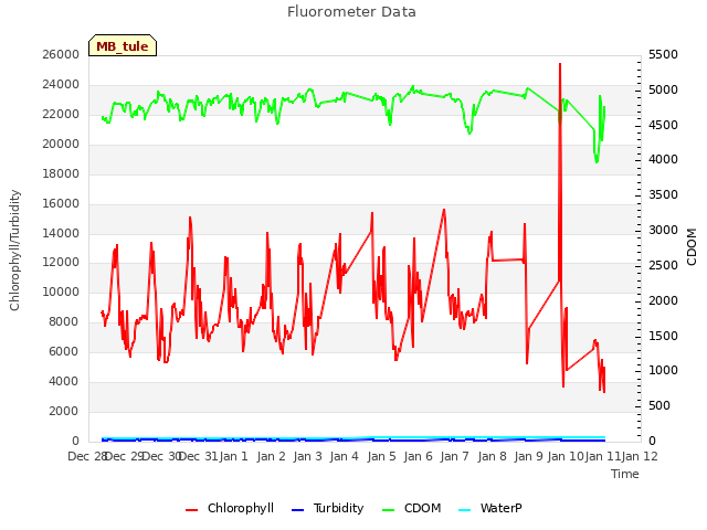 plot of Fluorometer Data