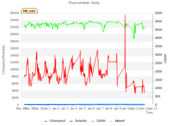 plot of Fluorometer Data