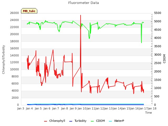 plot of Fluorometer Data