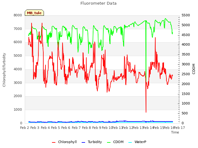 plot of Fluorometer Data