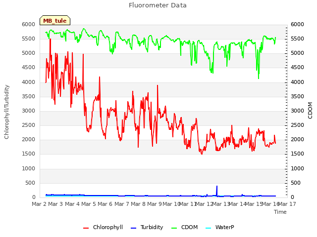 plot of Fluorometer Data