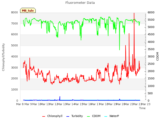 plot of Fluorometer Data