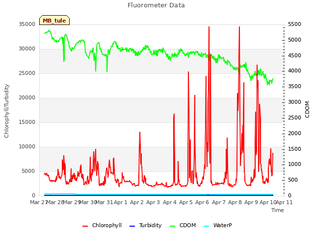 plot of Fluorometer Data