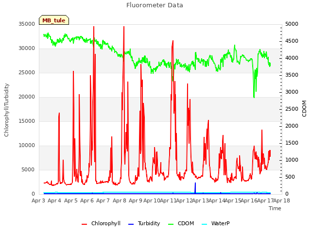 plot of Fluorometer Data