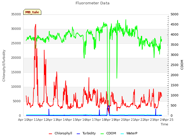 plot of Fluorometer Data