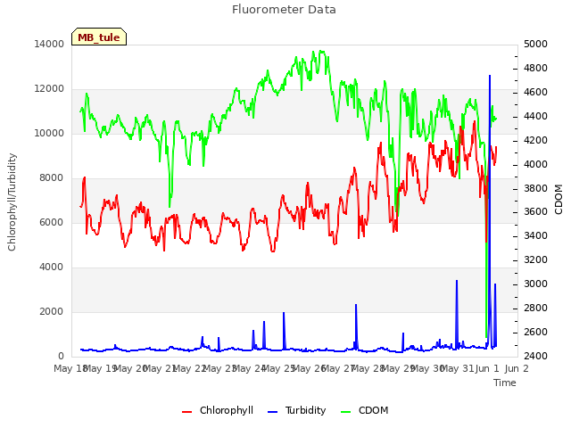plot of Fluorometer Data