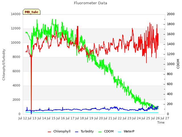 plot of Fluorometer Data