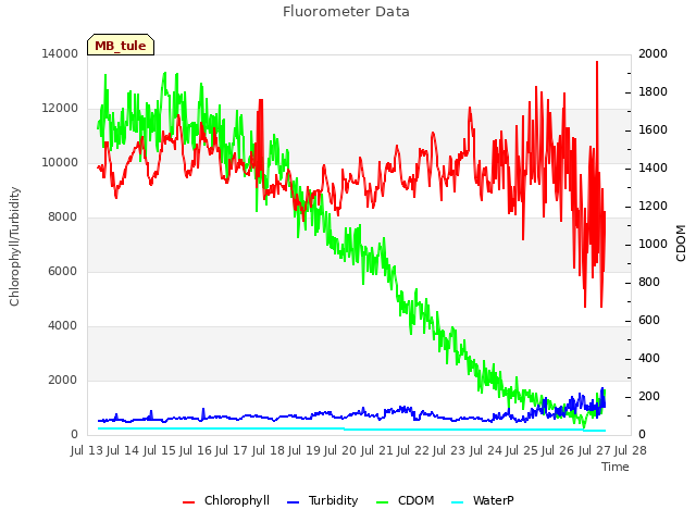 plot of Fluorometer Data