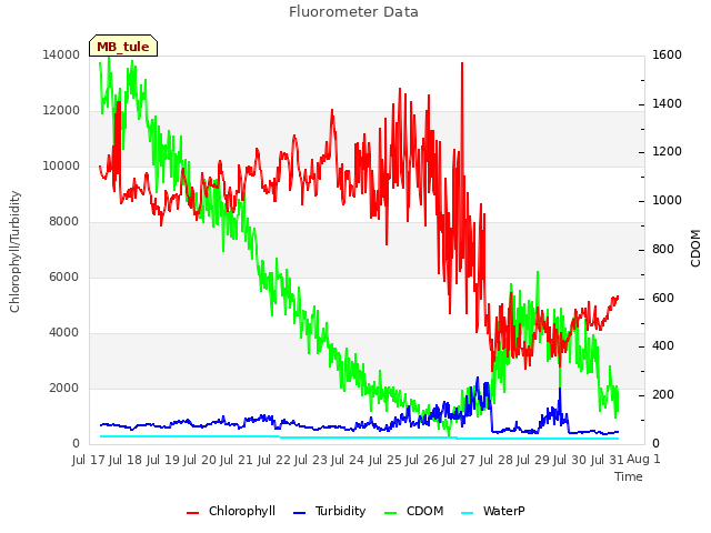 plot of Fluorometer Data