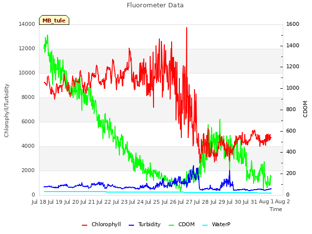 plot of Fluorometer Data