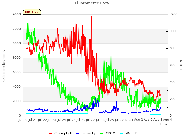 plot of Fluorometer Data