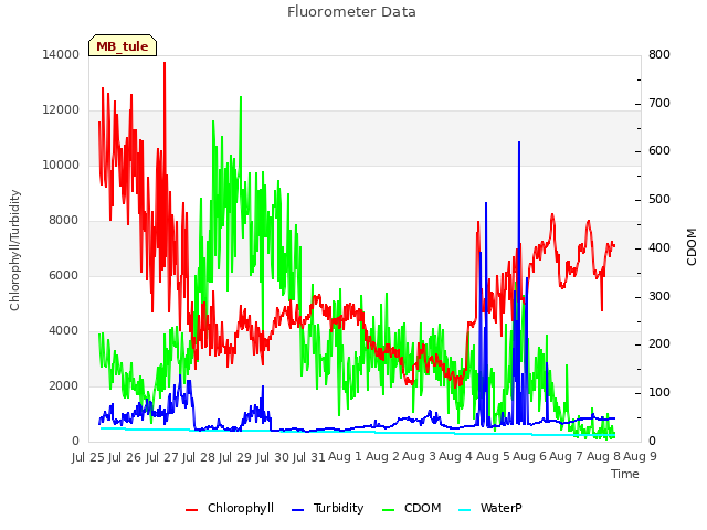 plot of Fluorometer Data