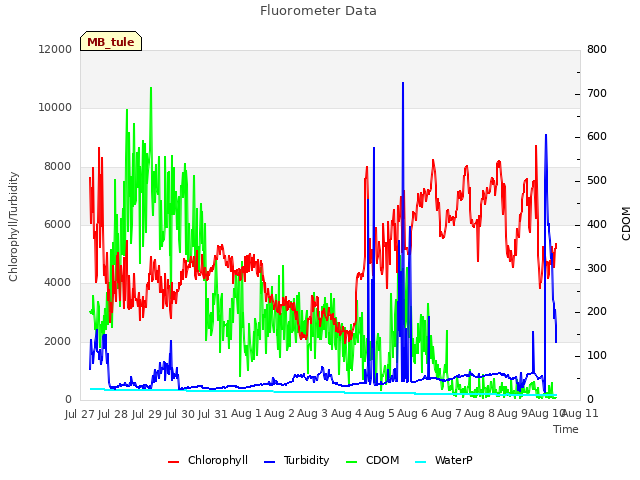 plot of Fluorometer Data