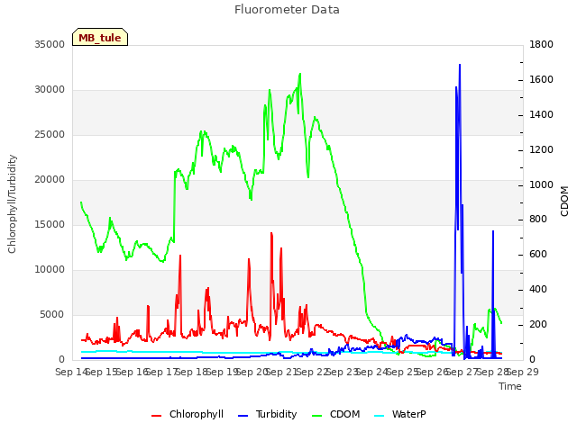 plot of Fluorometer Data