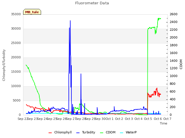 plot of Fluorometer Data